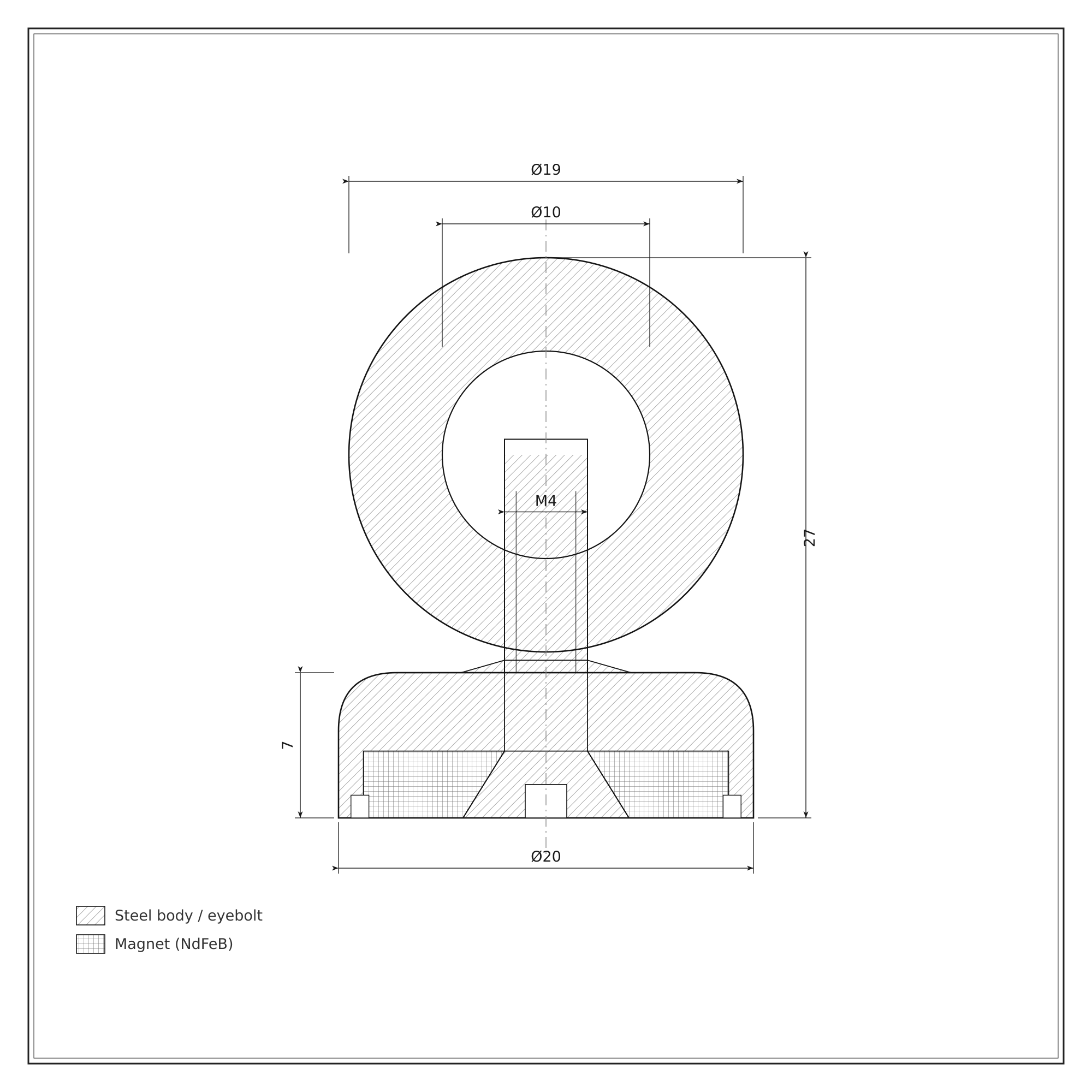 20mm Neodymium Pot Magnet (11KG Pull) - Image 2