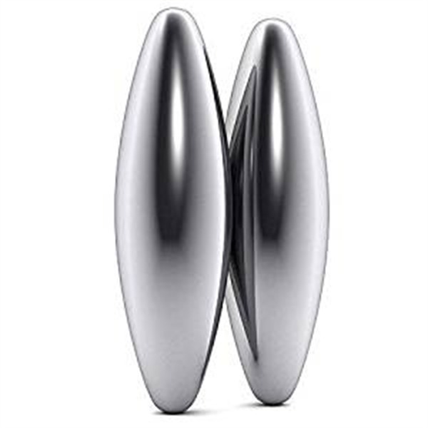 Pair of Rattlesnake magnet eggs / magnetic Zoids, polished silver ellipsoid neodymium magnets
