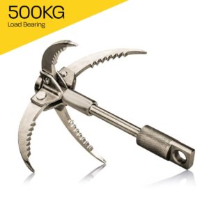 Retractable Grappling Hook - 229mm Non Magnetic Stainless Steel