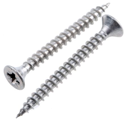 10g x 2" Stainless Pozi Countersunk 5mm x 50mm Wood Screws x100 