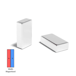 Rectangular Block Neodymium Diametrical magnet with dimensions 35mm x 20mm x 10mm, grade N35, featuring a nickel-copper-nickel coating and an 17.21kg pull force, commonly used in industrial applications, electronics, and hobby projects.
