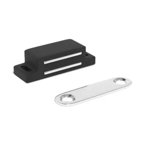 Black 45mm Magnetic Catch For Cabinets and Doors. perfect for securing cabinets and doors. Ideal for kitchen cabinets, drawers, and more.