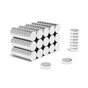 Round Circular Neodymium Disc magnet with dimensions 12mm x 4mm, grade N40, featuring a nickel-copper-nickel coating and an 3.13KG pull force, these magnets are ideal for automotive sensors, electric motors, renewable energy solutions, audio equipment, scientific research, DIY and Crafting.