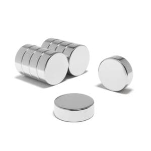 Round Circular Neodymium Disc magnet with dimensions 18mm x 6mm, grade N35, featuring a nickel-copper-nickel coating and an 6.42KG pull force, these magnets are ideal for automotive sensors, electric motors, renewable energy solutions, audio equipment, scientific research, DIY and Crafting.