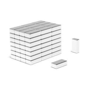 Rectangular Block Neodymium magnet with dimensions 10mm x 5mm x 3mm, grade N52, featuring a nickel-copper-nickel coating and an 1.76kg pull force, commonly used in industrial applications, electronics, and hobby projects.