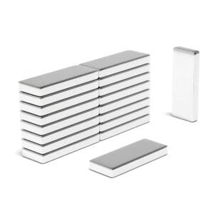 Rectangular Block Neodymium magnet with dimensions 25mm x 10mm x 3mm, grade N54, featuring a nickel-copper-nickel coating and an 4.97kg pull force, commonly used in industrial applications, electronics, and hobby projects.