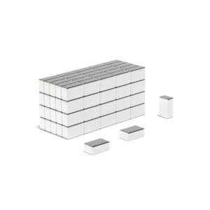 Rectangular Block Neodymium magnet with dimensions 5mm x 3mm x 2mm, grade N52, featuring a nickel-copper-nickel coating and an 0.49kg pull force, commonly used in industrial applications, electronics, and hobby projects.