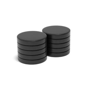 Round Circular PTFE coated Neodymium Disc magnet with dimensions 24mm x 4mm, grade N40, featuring a nickel-copper-nickel coating and an 7.25KG pull force, these magnets are ideal for automotive sensors, electric motors, renewable energy solutions, audio equipment, scientific research, DIY and Crafting.