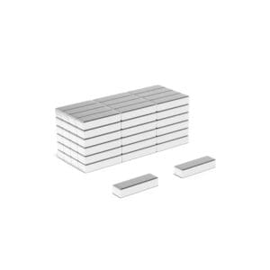 Rectangular Block Neodymium magnet with dimensions 10mm x 3mm x 2mm, grade N52, featuring a nickel-copper-nickel coating and an 0.77kg pull force, commonly used in industrial applications, electronics, and hobby projects.