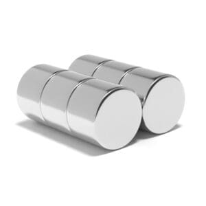 Round Circular Disc Neodymium magnet with dimensions 22mm x 15mm, grade N52 , featuring a nickel-copper-nickel coating and an 22.18KG pull force, commonly used in DIY, crafts, furniture design, fixings, kitchen design, sale display units, scale models, lock mechanisms, science experiments, computing and many more.