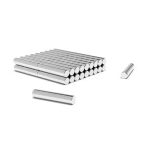 Round Circular Cylinder Rod Neodymium magnet with dimensions 2mm x 10mm, grade N52 , featuring a nickel-copper-nickel coating and an 0.17KG pull force, commonly used in DIY, crafts, furniture design, fixings, kitchen design, sale display units, scale models, lock mechanisms, science experiments, computing and many more.