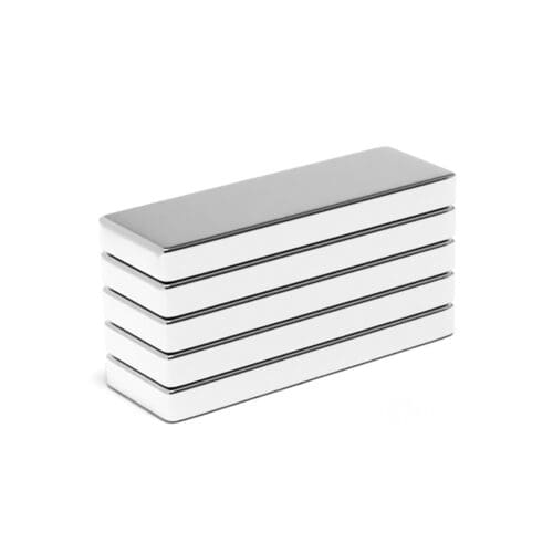 Rectangular Block Neodymium magnet with dimensions 30mm x 10mm x 3mm, grade N52, featuring a nickel-copper-nickel coating and an 5.26kg pull force, commonly used in industrial applications, electronics, and hobby projects.