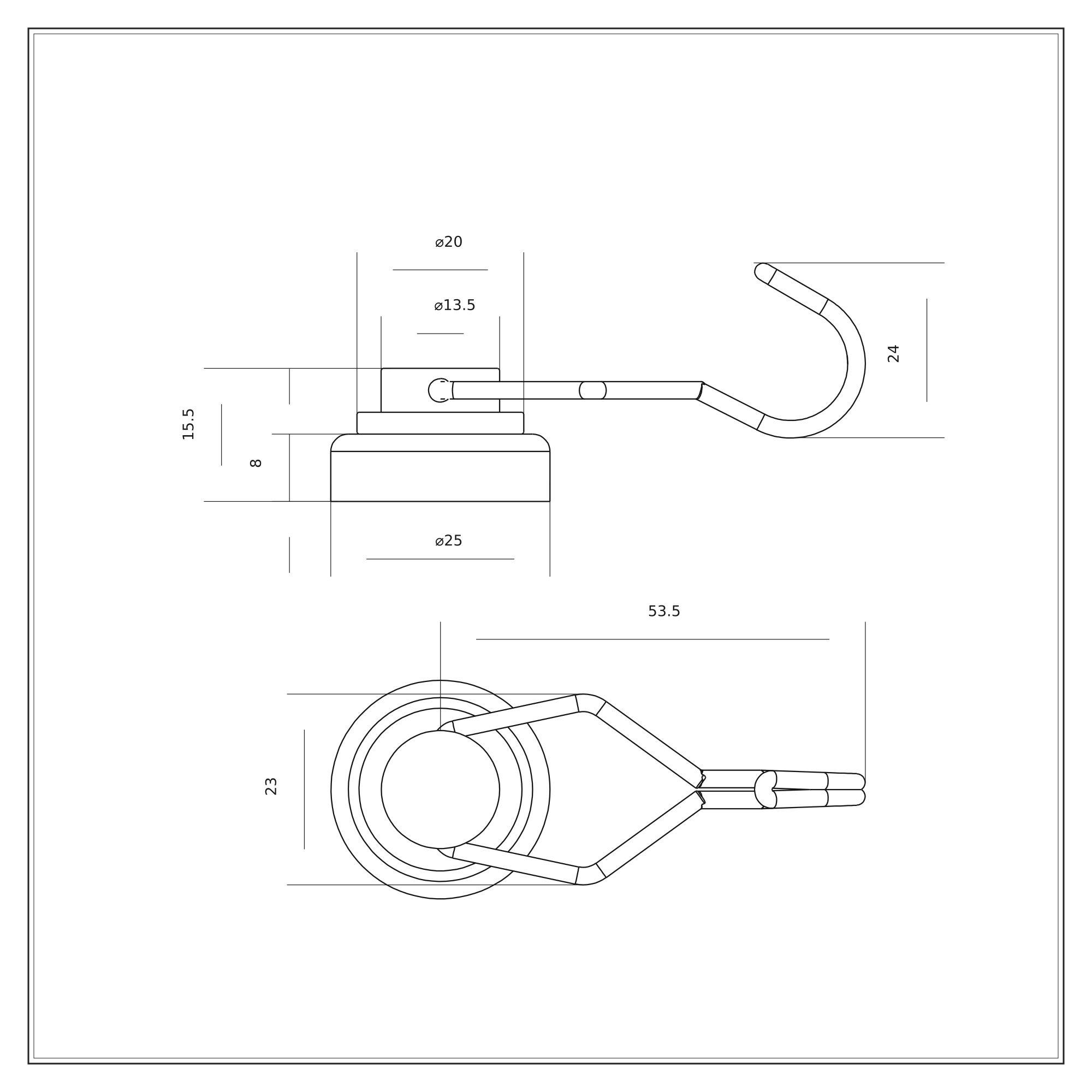 25mm Neodymium Swivel Hook Holding Magnet N35 (17KG Pull) - Image 2