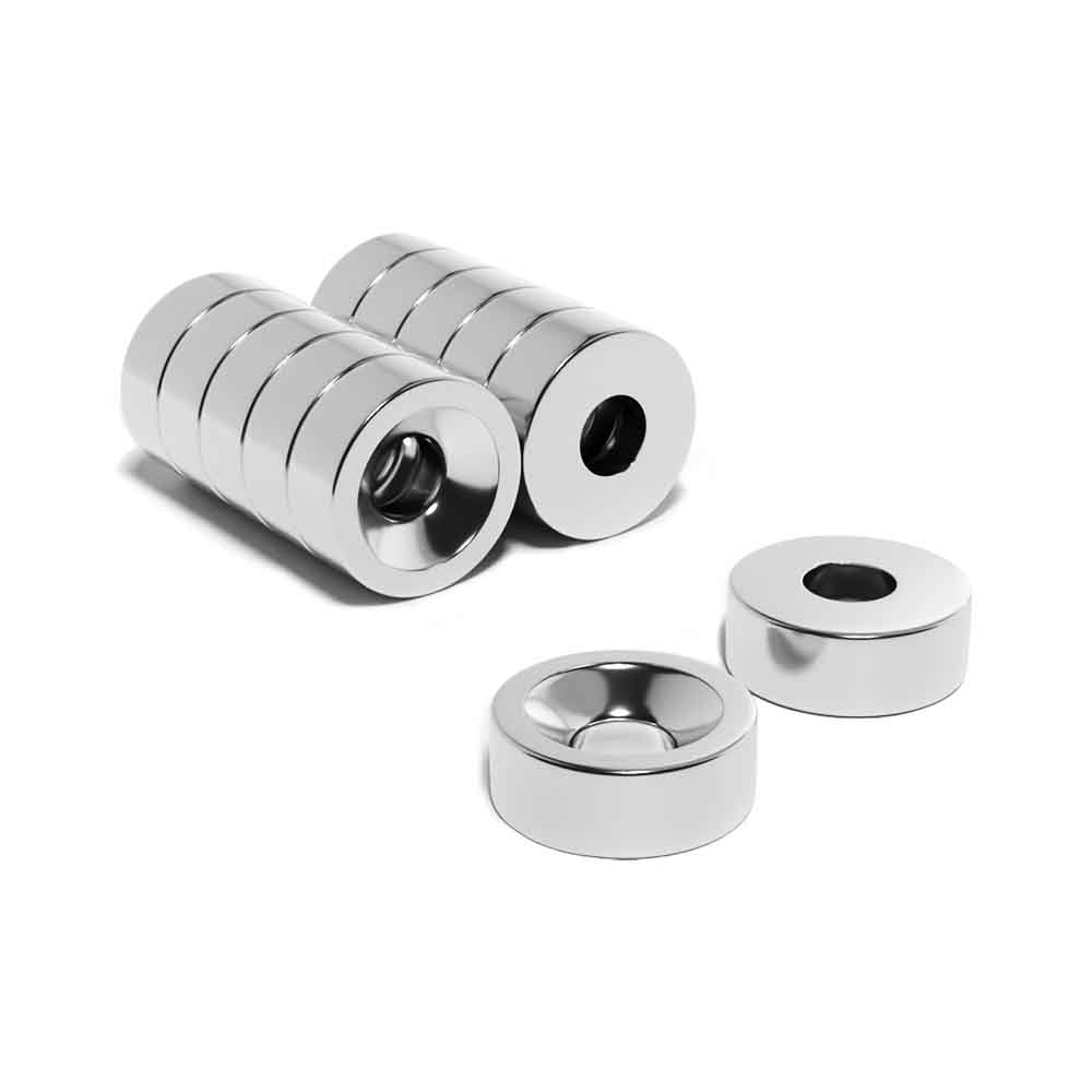 19.05mm x 4.76mm x (4.76mm Countersunk Hole) (3/4" x 3/16" with 3/16" Countersunk Hole) Neodymium Disc Magnet N42 (6.79KG Pull)