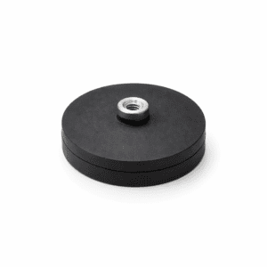 34mm x 6mm x Rubber Coated Neodymium Disc Magnet with Screwed Bush (6KG Pull)