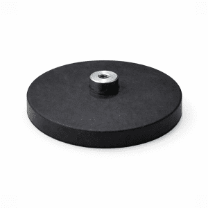 66mm x 14.2mm Rubber Coated Neodymium Disc Magnet with Screwed Bush N35 (20KG Pull)