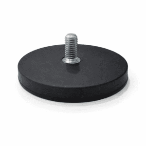 66mm x 8mm x Rubber Coated Neodymium Disc Magnet with External Thread (20KG Pull)