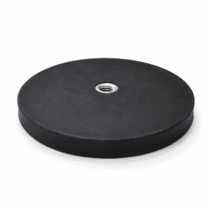 88mm x 8.5mm x Rubber Coated Neodymium Disc Magnet with Internal Thread (42KG Pull)