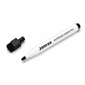 Magnetic Whiteboard Black Marker Pen with Dry Wipe Eraser Cap - Black