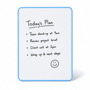A4 Double Sided Magnetic Dry Erase Whiteboard Blue Border