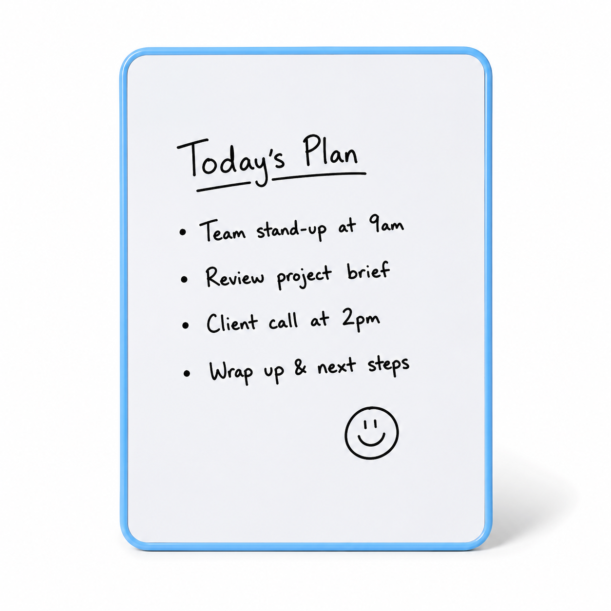 A4 Double Sided Magnetic Dry Erase Whiteboard Blue Border
