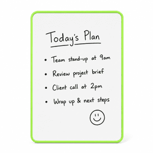 A4 Double Sided Magnetic Dry Erase Whiteboard Green Border