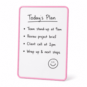 A4 Double Sided Magnetic Dry Erase Whiteboard Pink Border