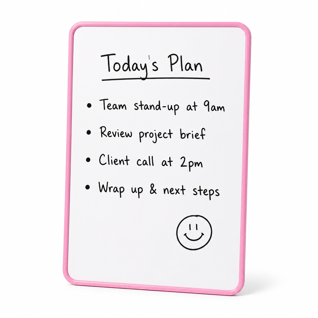 A4 Double Sided Magnetic Dry Erase Whiteboard Pink Border