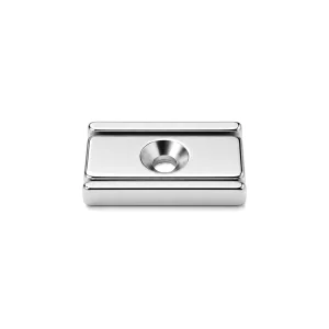 20mm x 13.5mm x 5mm x (3.3mm Countersunk Hole) Neodymium Mounting Magnet N35 (8KG Pull)